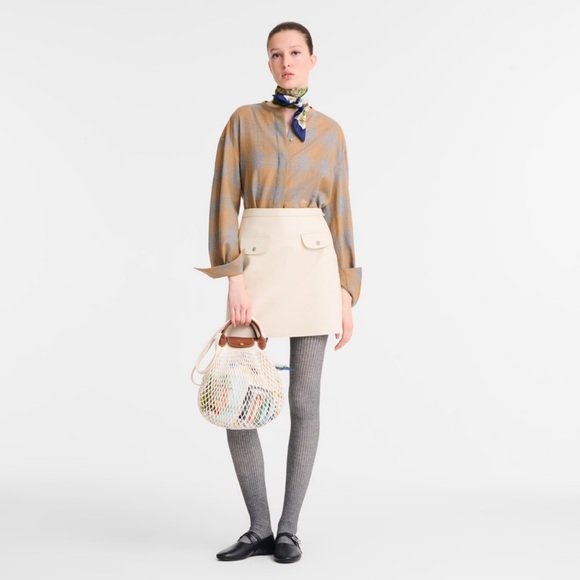 LONGCHAMP LE PLIAGE FILET L MESH BAG in Ecru - Canvas - Picture 2 of 7